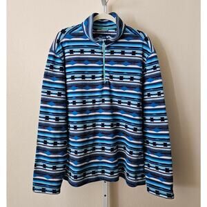 CHUBBIES Men's 1/4 Zip Aztec Tribal Print Fleece Pullover Sweatshirt Sz XL